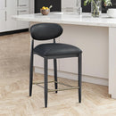  Meridian Riccio Black Vegan Leather Upholstered Stool IMAGE 2
