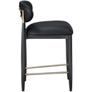  Meridian Riccio Black Vegan Leather Upholstered Stool IMAGE 3