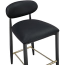  Meridian Riccio Black Vegan Leather Upholstered Stool IMAGE 5