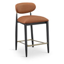  Meridian Riccio Cognac Vegan Leather Upholstered Stool IMAGE 1