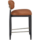  Color_Cognac -- Riccio Cognac Vegan Leather Upholstered Stool IMAGE 3