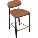  Meridian Riccio Cognac Vegan Leather Upholstered Stool IMAGE 5