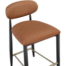  Color_Cognac -- Riccio Cognac Vegan Leather Upholstered Stool IMAGE 6