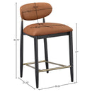  Color_Cognac -- Riccio Cognac Vegan Leather Upholstered Stool IMAGE 8