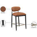  Color_Cognac -- Riccio Cognac Vegan Leather Upholstered Stool IMAGE 9