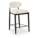  Meridian Riccio Cream Vegan Leather Upholstered Stool IMAGE 1