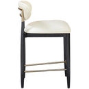  Meridian Riccio Cream Vegan Leather Upholstered Stool IMAGE 3
