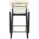  Meridian Riccio Cream Vegan Leather Upholstered Stool IMAGE 4