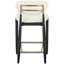  Color_Cream -- Riccio Cream Vegan Leather Upholstered Stool IMAGE 4