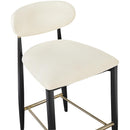  Color_Cream -- Riccio Cream Vegan Leather Upholstered Stool IMAGE 5