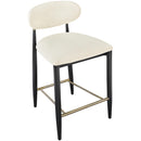  Meridian Riccio Cream Vegan Leather Upholstered Stool IMAGE 6