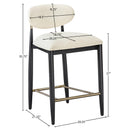  Color_Cream -- Riccio Cream Vegan Leather Upholstered Stool IMAGE 8