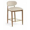  Meridian Riccio Beige Vegan Leather Upholstered Stool IMAGE 1