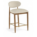  Meridian Riccio Beige Vegan Leather Upholstered Stool IMAGE 1