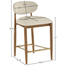  Meridian Riccio Beige Vegan Leather Upholstered Stool IMAGE 8