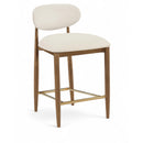  Meridian Riccio Cream Vegan Leather Upholstered Stool IMAGE 1