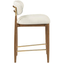  Color_Cream -- Riccio Cream Vegan Leather Upholstered Stool IMAGE 3