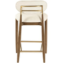  Color_Cream -- Riccio Cream Vegan Leather Upholstered Stool IMAGE 4