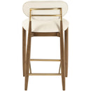  Meridian Riccio Cream Vegan Leather Upholstered Stool IMAGE 4
