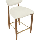  Color_Cream -- Riccio Cream Vegan Leather Upholstered Stool IMAGE 6