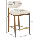  Color_Cream -- Riccio Cream Vegan Leather Upholstered Stool IMAGE 8