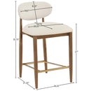  Meridian Riccio Cream Vegan Leather Upholstered Stool IMAGE 8