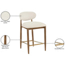  Color_Cream -- Riccio Cream Vegan Leather Upholstered Stool IMAGE 9