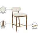  Meridian Riccio Cream Vegan Leather Upholstered Stool IMAGE 9