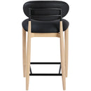  Meridian Riccio Black Vegan Leather Upholstered Stool IMAGE 4