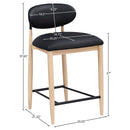  Meridian Riccio Black Vegan Leather Upholstered Stool IMAGE 8