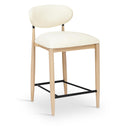  Meridian Riccio Cream Vegan Leather Upholstered Stool IMAGE 1