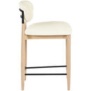  Color_Cream -- Riccio Cream Vegan Leather Upholstered Stool IMAGE 3
