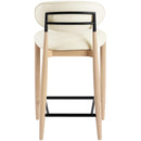  Meridian Riccio Cream Vegan Leather Upholstered Stool IMAGE 4