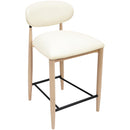  Color_Cream -- Riccio Cream Vegan Leather Upholstered Stool IMAGE 5