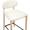  Color_Cream -- Riccio Cream Vegan Leather Upholstered Stool IMAGE 6