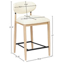  Meridian Riccio Cream Vegan Leather Upholstered Stool IMAGE 8