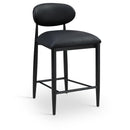  Meridian Riccio Black Vegan Leather Upholstered Stool IMAGE 1