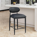  Meridian Riccio Black Vegan Leather Upholstered Stool IMAGE 2