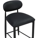  Meridian Riccio Black Vegan Leather Upholstered Stool IMAGE 7