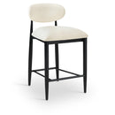 Meridian Riccio Cream Vegan Leather Upholstered Stool IMAGE 1