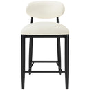  Color_Cream -- Riccio Cream Vegan Leather Upholstered Stool IMAGE 3