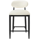  Meridian Riccio Cream Vegan Leather Upholstered Stool IMAGE 3