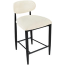  Color_Cream -- Riccio Cream Vegan Leather Upholstered Stool IMAGE 6
