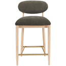  Meridian Riccio Brown Performance Fabric Upholstered Stool IMAGE 3