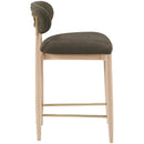  Meridian Riccio Brown Performance Fabric Upholstered Stool IMAGE 4