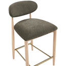  Meridian Riccio Brown Performance Fabric Upholstered Stool IMAGE 7