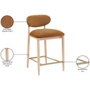  Meridian Riccio Cognac Performance Fabric Upholstered Stool IMAGE 10