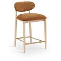  Color_Cognac -- Riccio Cognac Performance Fabric Upholstered Stool IMAGE 1