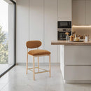  Meridian Riccio Cognac Performance Fabric Upholstered Stool IMAGE 2