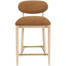  Meridian Riccio Cognac Performance Fabric Upholstered Stool IMAGE 3